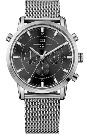 Tommy Hilfiger Harrison Quartz Grey Dial Silver Mesh Bracelet Watch for Men - 1790877 Authentic Buy Shop Now