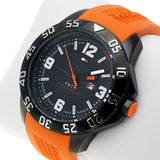 Tommy Hilfiger Cole Black Dial Orange Rubber Strap Watch for Men - 1790985 Authentic Buy Shop Now