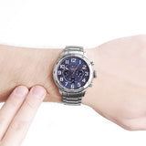Tommy Hilfiger Trent Chronograph Blue Dial Silver Steel Strap Watch for Men - 1791053 Authentic Buy Shop Now