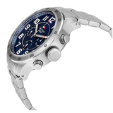 Tommy Hilfiger Trent Chronograph Black Dial Silver Steel Strap Watch for Men - 1791054 Authentic Buy Shop Now