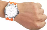 Tommy Hilfiger Analog White Dial Orange Rubber Strap Watch for Men - 1791063 Authentic Buy Shop Now