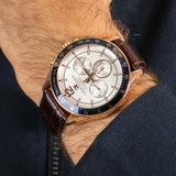 Tommy Hilfiger Luke Quartz White Dial Brown Leather Strap Watch for Men - 1791118 Authentic Buy Shop Now