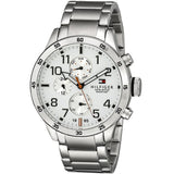 Tommy Hilfiger Trent Multifunction White Dial Silver Steel Strap Watch for Men - 1791140 Authentic Buy Shop Now