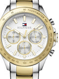 Tommy Hilfiger Hudson Chronograph White Dial Two Tone Steel Strap Watch For Men - 1791226 Authentic Buy Shop Now
