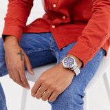 Tommy Hilfiger Hudson Chronograph Quartz Blue Dial Silver Steel Strap Watch For Men - 1791228 Authentic Buy Shop Now
