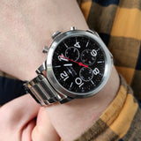 Tommy Hilfiger Jake Chronograph Black Dial Silver Steel Strap Watch for Men - 1791234 Authentic Buy Shop Now