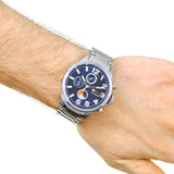 Tommy Hilfiger Jackson Chronograph Blue Dial Silver Steel Strap Watch for Men - 1791242 Authentic Buy Shop Now