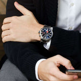 Tommy Hilfiger Jackson Chronograph Blue Dial Silver Steel Strap Watch for Men - 1791242 Authentic Buy Shop Now
