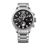 Tommy Hilfiger Jake Chronograph Black Dial Silver Steel Strap Watch for Men - 1791234 Authentic Buy Shop Now