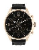 Tommy Hilfiger Dean Chronograph Quartz Black Dial Black Leather Strap Watch for Men - 1791273 Authentic Buy Shop Now