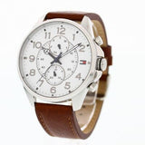 Tommy Hilfiger Dean Quartz Multifunction White Dial Brown Leather Strap Watch for Men - 1791274 Authentic Buy Shop Now