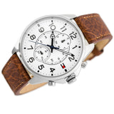 Tommy Hilfiger Dean Quartz Multifunction White Dial Brown Leather Strap Watch for Men - 1791274 Authentic Buy Shop Now