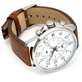 Tommy Hilfiger Dean Quartz Multifunction White Dial Brown Leather Strap Watch for Men - 1791274 Authentic Buy Shop Now