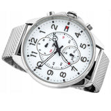Tommy Hilfiger Dean Chronograph White Dial Silver Mesh Bracelet Watch for Men - 1791277 Authentic Buy Shop Now