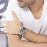 Tommy Hilfiger Keagan Quartz Grey Dial Black Leather Strap Watch for Men - 1791289 Authentic Buy Shop Now
