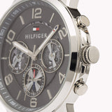 Tommy Hilfiger Keagan Quartz Grey Dial Black Leather Strap Watch for Men - 1791289 Authentic Buy Shop Now