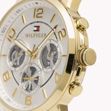 Tommy Hilfiger Keagan Quartz Silver Dial Brown Leather Strap Watch for Men - 1791291 Authentic Buy Shop Now