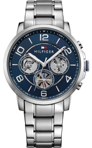 Tommy Hilfiger Keagan Blue Dial Silver Steel Strap Watch for Men - 1791293 Authentic Buy Shop Now