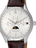 Tommy Hilfiger Oliver Quartz White Dial Brown Leather Strap Watch for Men - 1791304 Authentic Buy Shop Now