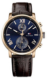 Tommy Hilfiger Aiden Quartz Blue Dial Brown Leather Strap Watch for Men - 1791308 Authentic Buy Shop Now