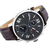 Tommy Hilfiger Aiden Quartz Black Dial Brown Leather Strap Watch for Men - 1791309 Authentic Buy Shop Now
