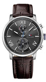 Tommy Hilfiger Aiden Quartz Black Dial Brown Leather Strap Watch for Men - 1791309 Authentic Buy Shop Now