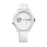 Tommy Hilfiger Denim White Dial White Rubber Strap Watch for Men - 1791324 Authentic Buy Shop Now