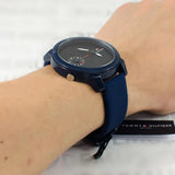 Tommy Hilfiger Denim Quartz Blue Dial Blue Rubber Strap Watch for Men - 1791325 Authentic Buy Shop Now