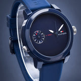 Tommy Hilfiger Denim Blue Dial Blue Rubber Strap Watch for Men - 1791556 Authentic Buy Shop Now