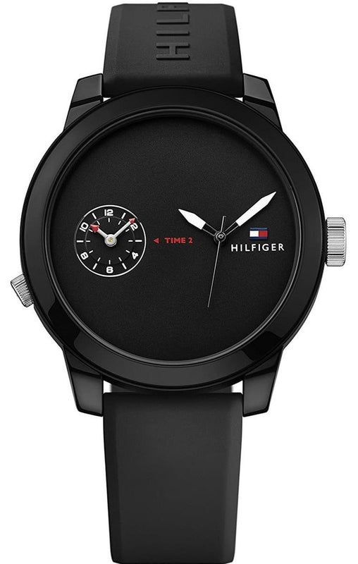 Tommy Hilfiger Denim Black Dial Black Rubber Strap Watch for Men - 1791326 Authentic Buy Shop Now