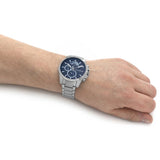 Tommy Hilfiger Decker Quartz Blue Dial Silver Steel Strap Watch for Men - 1791348 Authentic Buy Shop Now