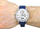 Tommy Hilfiger Decker Quartz White Dial Blue Rubber Strap Watch for Men - 1791349 Authentic Buy Shop Now