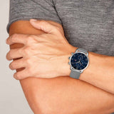 Tommy Hilfiger Kane Quartz Blue Dial Silver Mesh Bracelet Watch for Men - 1791398 Authentic Buy Shop Now