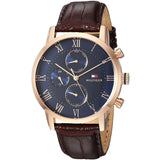 Tommy Hilfiger Kane Chronograph Blue Dial Brown Leather Strap Watch for Men - 1791399 Authentic Buy Shop Now