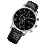 Tommy Hilfiger Kane Quartz Black Dial Black Leather Strap Watch for Men - 1791401 Authentic Buy Shop Now