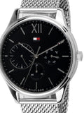 Tommy Hilfiger Damon Quartz Chronograph Black Dial Silver Mesh Bracelet Watch for Men - 1791415 Authentic Buy Shop Now