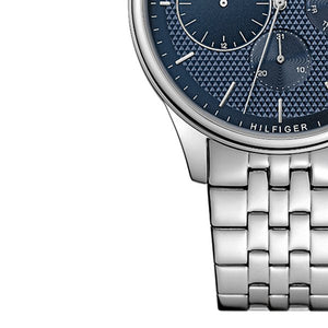 Tommy Hilfiger Damon Chronograph Blue Dial Silver Steel Strap Watch for Men - 1791416 Authentic Buy Shop Now