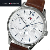 Tommy Hilfiger Damon Quartz White Dial Brown Leather Strap Watch for Men - 1791418 Authentic Buy Shop Now