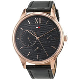 Tommy Hilfiger Damon Quartz Black Dial Black Leather Strap Watch for Men - 1791419 Authentic Buy Shop Now