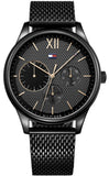 Tommy Hilfiger Damon Quartz Black Dial Black Mesh Bracelet Watch for Men - 1791420 Authentic Buy Shop Now