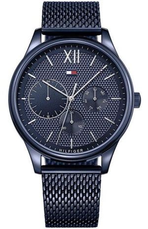Tommy Hilfiger Damon Quartz Blue Dial Blue Mesh Bracelet Watch for Men - 1791421 Authentic Buy Shop Now
