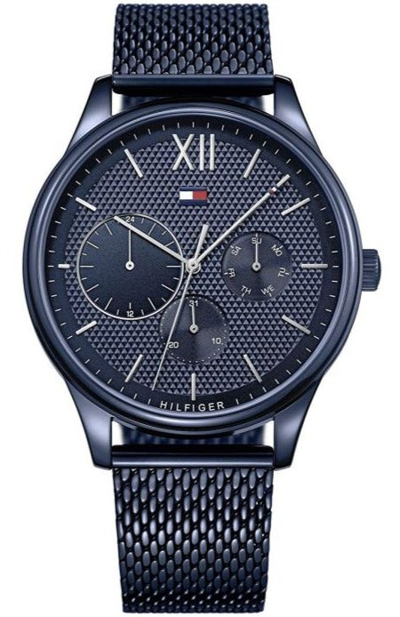 Tommy Hilfiger Damon Quartz Blue Dial Blue Mesh Bracelet Watch for Men - 1791421 Authentic Buy Shop Now