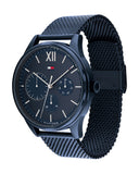 Tommy Hilfiger Damon Quartz Blue Dial Blue Mesh Bracelet Watch for Men - 1791421 Authentic Buy Shop Now