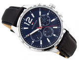 Tommy Hilfiger Gavin Blue Dial Blue Leather Strap Watch for Men - 1791468 Authentic Buy Shop Now