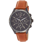 Tommy Hilfiger Gavin Chronograph Quartz Black Dial Brown Leather Strap Watch for Men - 1791470 Authentic Buy Shop Now