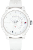 Tommy Hilfiger Denim Analog White Dial White Rubber Strap Watch for Men - 1791481 Authentic Buy Shop Now