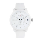 Tommy Hilfiger Denim Analog White Dial White Rubber Strap Watch for Men - 1791481 Authentic Buy Shop Now