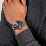 Tommy Hilfiger Chase Quartz Grey Dial Silver Mesh Bracelet Watch For Men - 1791484 Authentic Buy Shop Now