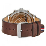 Tommy Hilfiger Chase Chronograph Grey Dial Brown Leather Strap Watch For Men - 1791487 Authentic Buy Shop Now