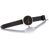Tommy Hilfiger Chase Chronograph Quartz Grey Dial Black Leather Strap Watch For Men - 1791488 Authentic Buy Shop Now
